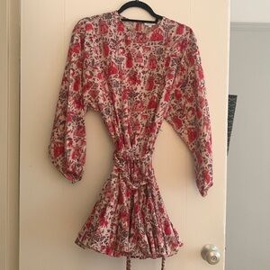 RHODE Ella PRINTED WRAP DRESS XS
